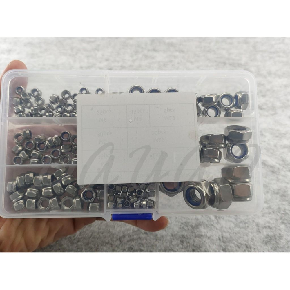 304(A2-70)不銹鋼 防鬆螺母 M3 M4 M5 M6 M8 M10 M12 鎖緊螺母 套裝 盒裝 175pcs-細節圖4