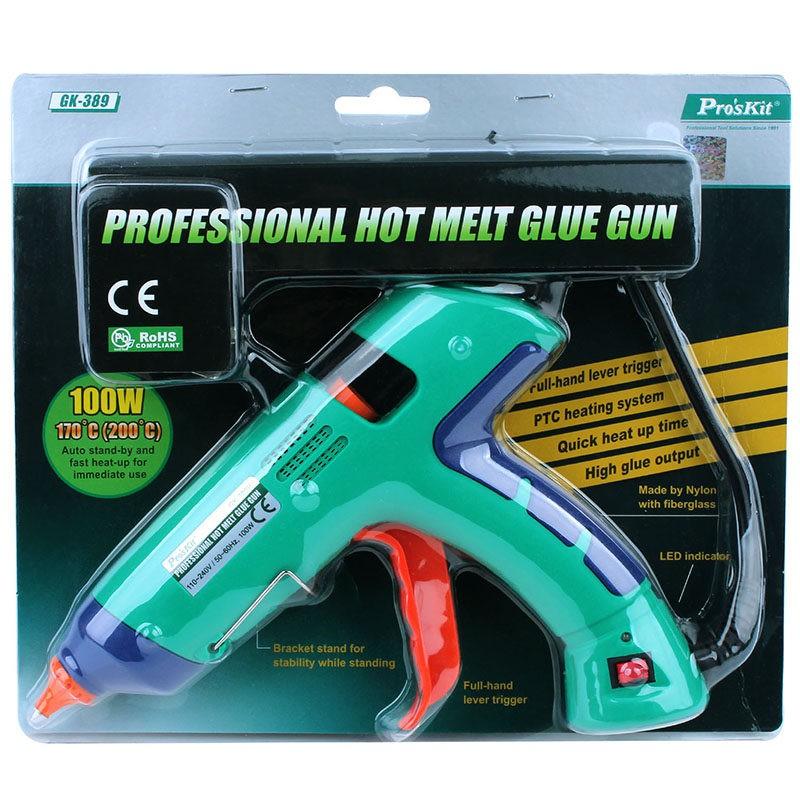 ProsKit 寶工 GK-389H 100W 熱熔槍 膠槍 電熔槍 溶膠棒 附轉接頭(台灣適用) 送膠條 現貨-細節圖3