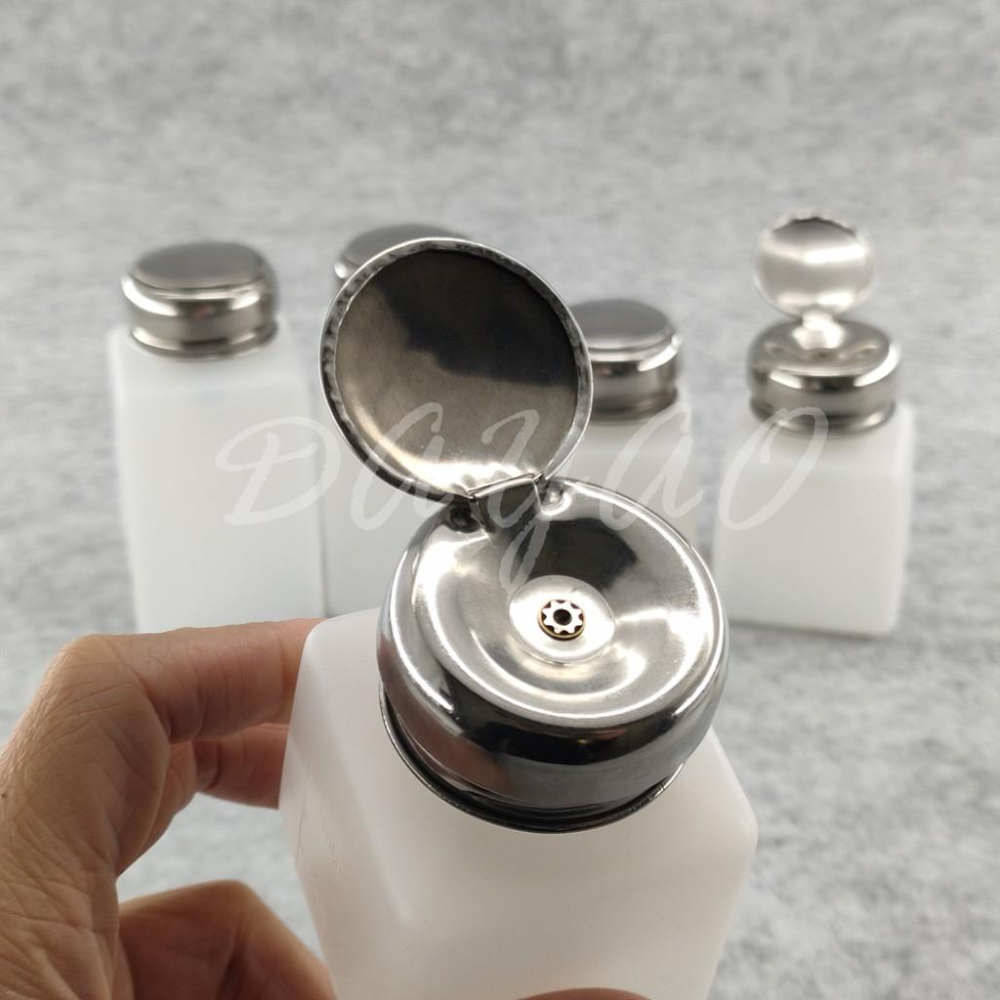 壓泵型 不銹鋼 按壓式 酒精瓶 松香水 PCB 洗板水 空瓶 天那水瓶 腐蝕液體 按壓出水 現貨-細節圖2