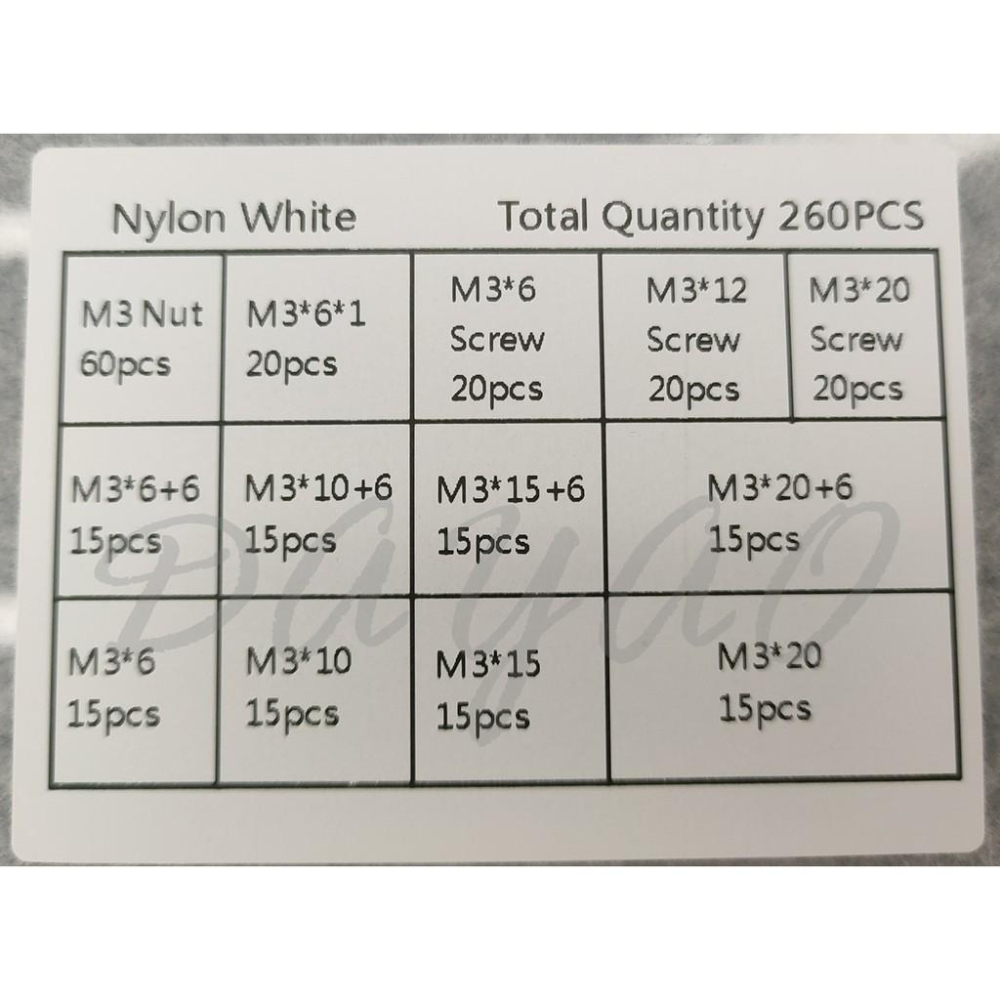 M3 六角 尼龍柱 PCB  銅柱 螺帽  螺絲 隔離柱 塑膠 單通 雙通 黑 白 260pcs 盒裝 套裝-細節圖7