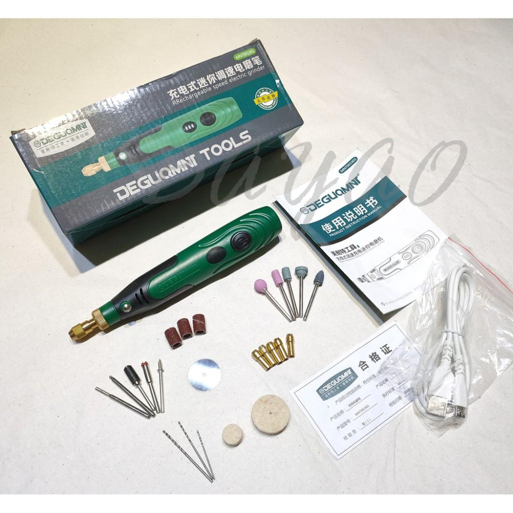 德國美耐特® MNT-991901 工業級 充電款(無線)三段調速 小電鑽 小型 電磨機 電動打磨 拋光 手持 送耗材-細節圖2