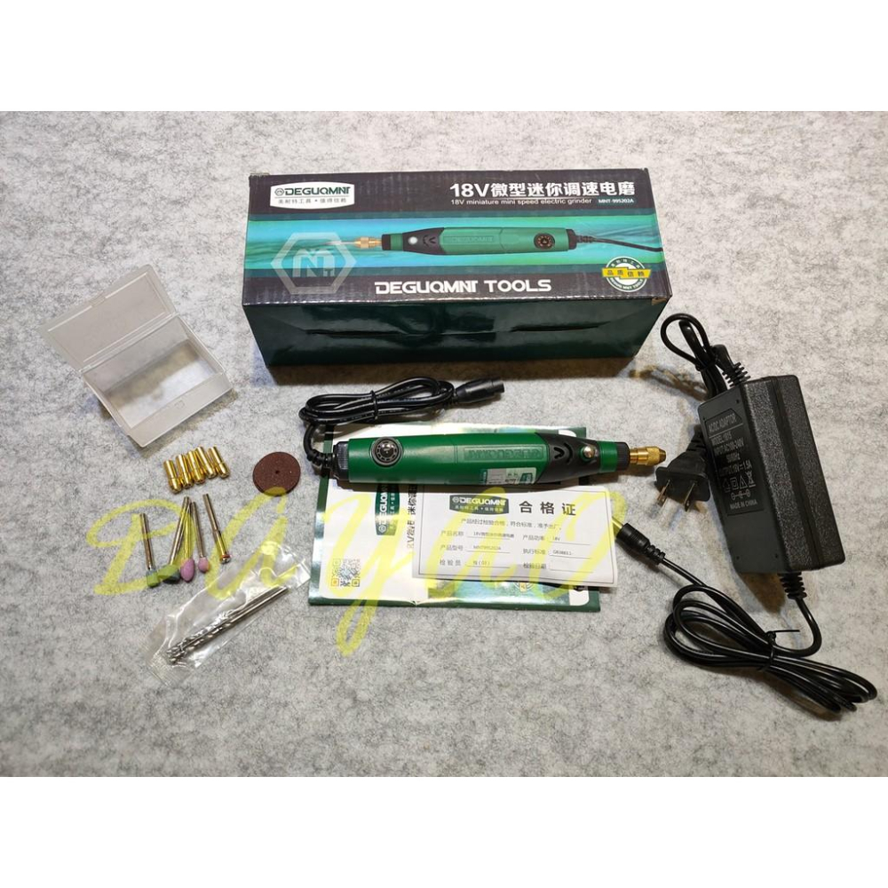 美耐特® MNT-995202A 18V 插電 無級調速 迷你 電磨機 小型電動打磨 拋光 小電鑽 送105件實用-細節圖2