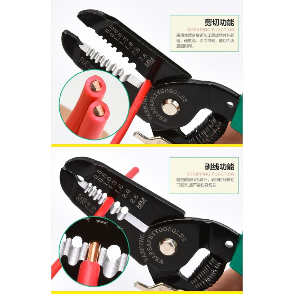 原廠德國美耐特® 剝線鉗 電工剝線器 電纜剪剝皮 拔線鉗子 工具 現貨-細節圖5