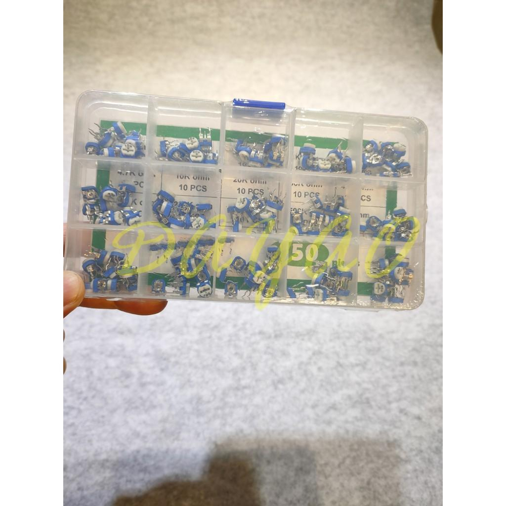 可調電阻 RM065 臥室 可變電阻 DIP 藍白 實驗 15種規格 套裝盒 共150pcs-細節圖3