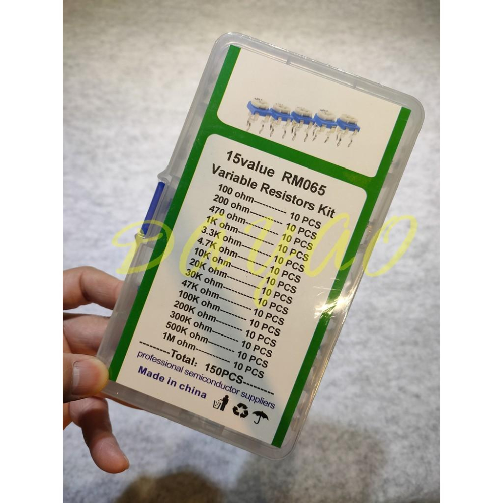 可調電阻 RM065 臥室 可變電阻 DIP 藍白 實驗 15種規格 套裝盒 共150pcs-細節圖4
