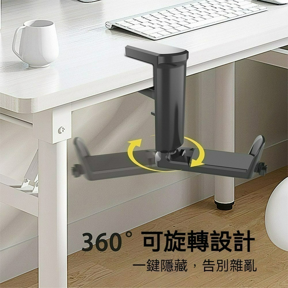 掛架 頭戴式耳機桌掛架 桌邊架 360度旋轉耳機支架 耳機架  收納掛架 耳機收納  桌邊夾式鈎  雜物收納鈎-細節圖5