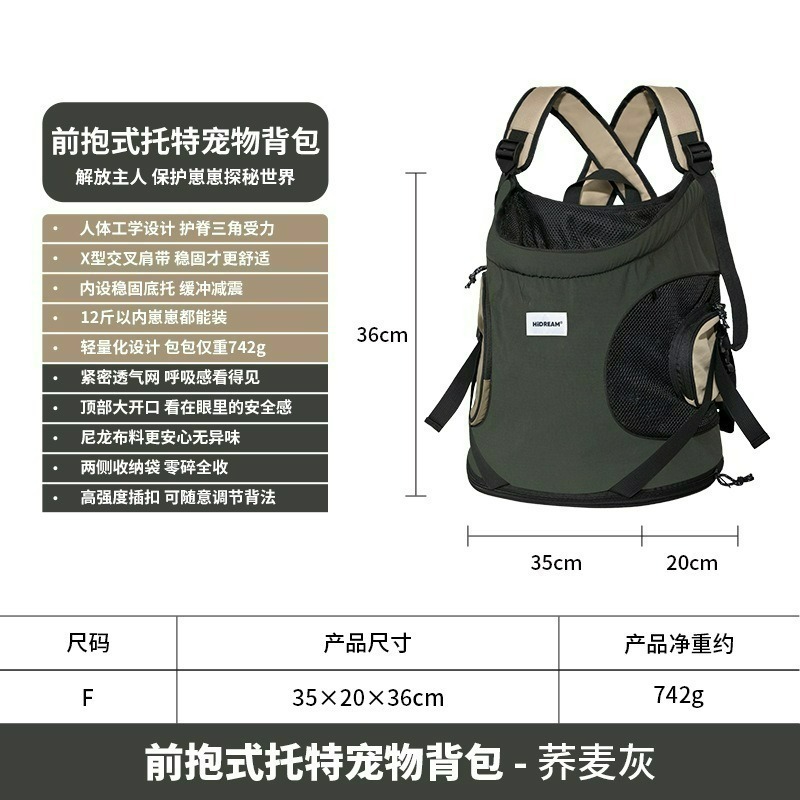 HiDREAM寵物托特包 6KG寵物外出袋 貓咪外出包 狗狗外出背包 寵物肩背包 寵物提包 外出寵物包 輕便托特包-規格圖9