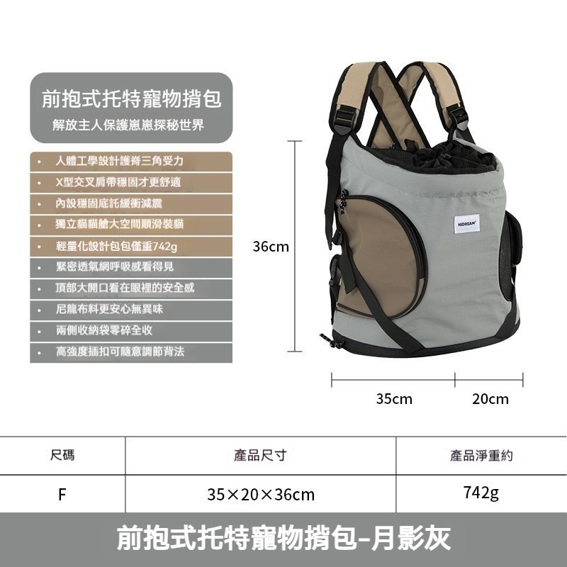 HiDREAM寵物托特包 6KG寵物外出袋 貓咪外出包 狗狗外出背包 寵物肩背包 寵物提包 外出寵物包 輕便托特包-規格圖9