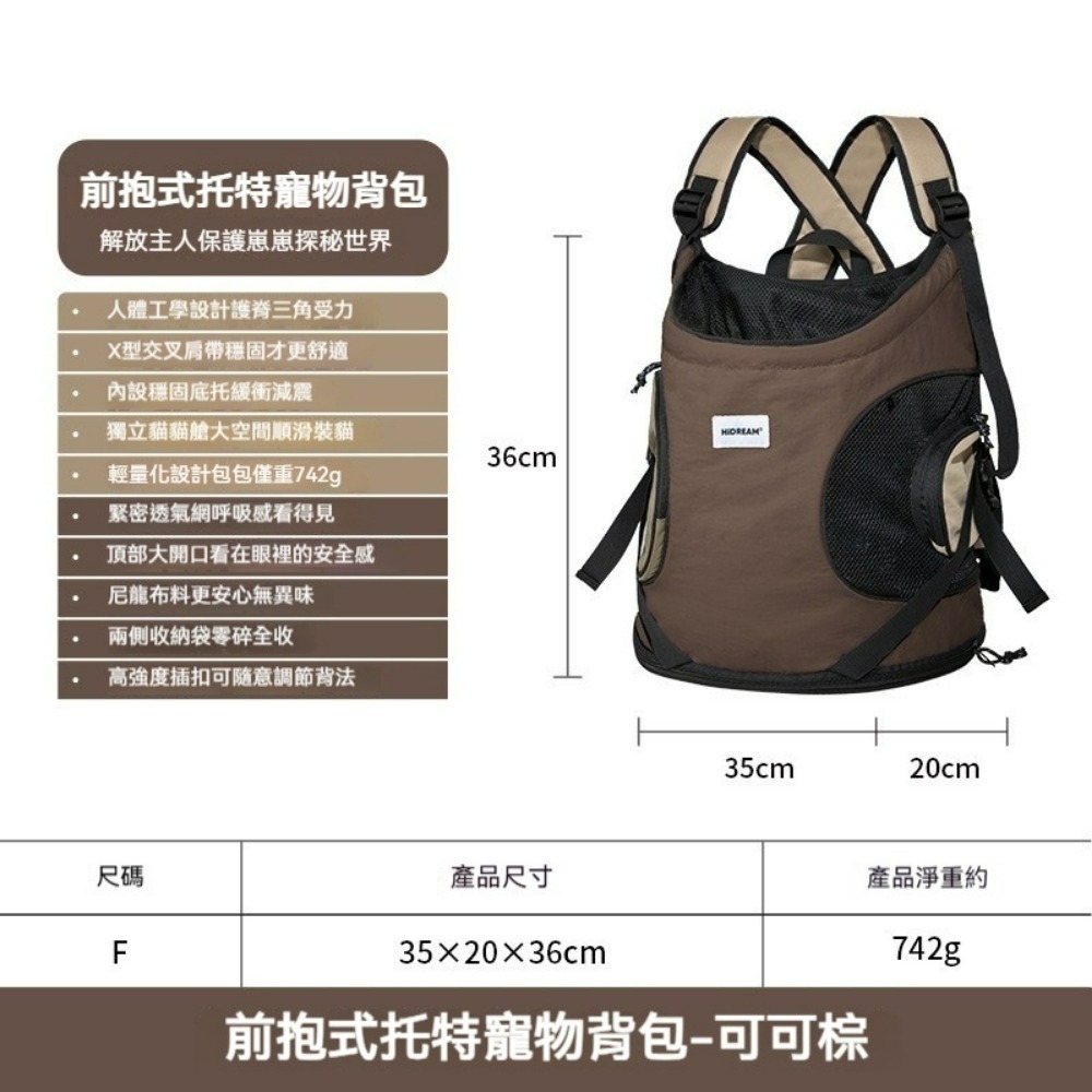 HiDREAM寵物托特包 6KG寵物外出袋 貓咪外出包 狗狗外出背包 寵物肩背包 寵物提包 外出寵物包 輕便托特包-規格圖9