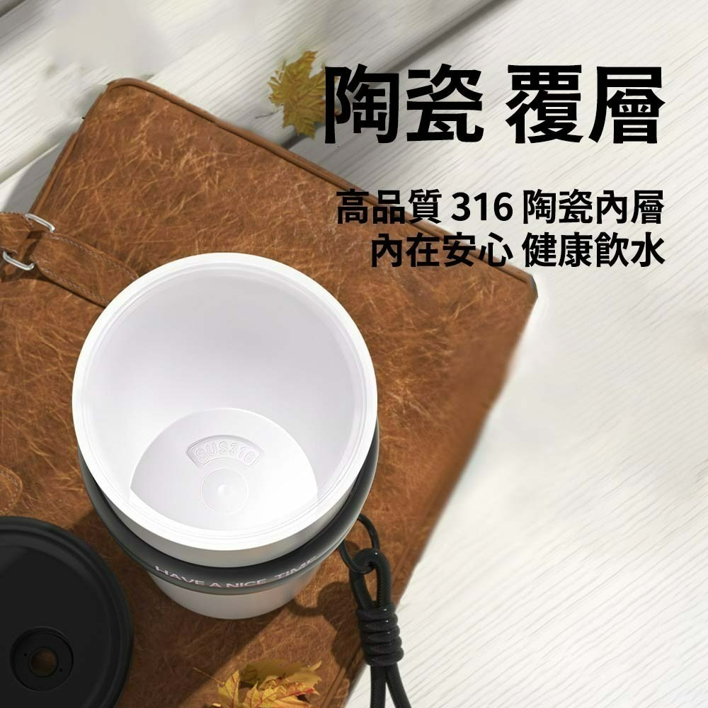 手提保溫杯 不銹鋼雙飲保溫杯 陶瓷咖啡杯 冰壩隨行杯 大容量710ML 保溫保冰外出杯 便攜隨身水杯-細節圖4