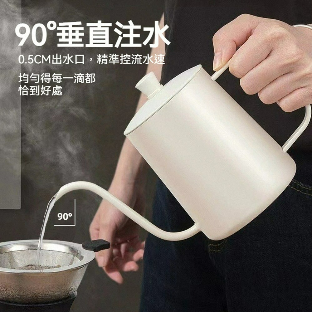 304不鏽鋼咖啡手沖壺 細口壺 鷹嘴壺 手沖咖啡壺 掛耳咖啡壺 帶刻度手沖壺 不鏽鋼細口壺 家用手沖壺 手沖必備-細節圖5