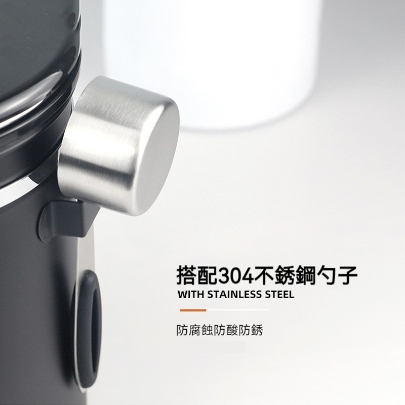 咖啡豆密封罐 304不銹鋼 日期 排氣閥呼吸密封儲物罐帶勺子保鮮罐 咖啡罐 食品密封罐 密封罐 真空 儲物收納-細節圖7