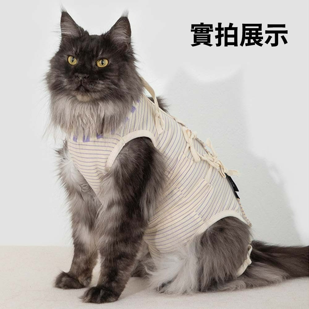 HiDREAM貓咪防掙脫手術服 寵物術後服 防舔咬護理衣 絕育術後衣 寵物恢復衣 貓用防舔衣 貓術後保護服-細節圖10