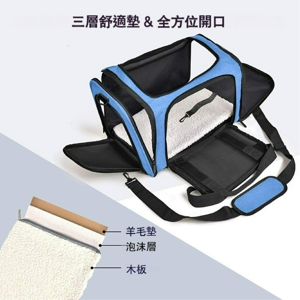 寵物外出摺疊手提包 可擴充寵物外出包 透氣便攜寵物提籠 狗狗貓咪外出袋 寵物旅行包 折疊收納提包-細節圖4