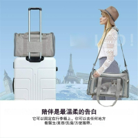 寵物外出摺疊手提包 可擴充寵物外出包 透氣便攜寵物提籠 狗狗貓咪外出袋 寵物旅行包 折疊收納提包