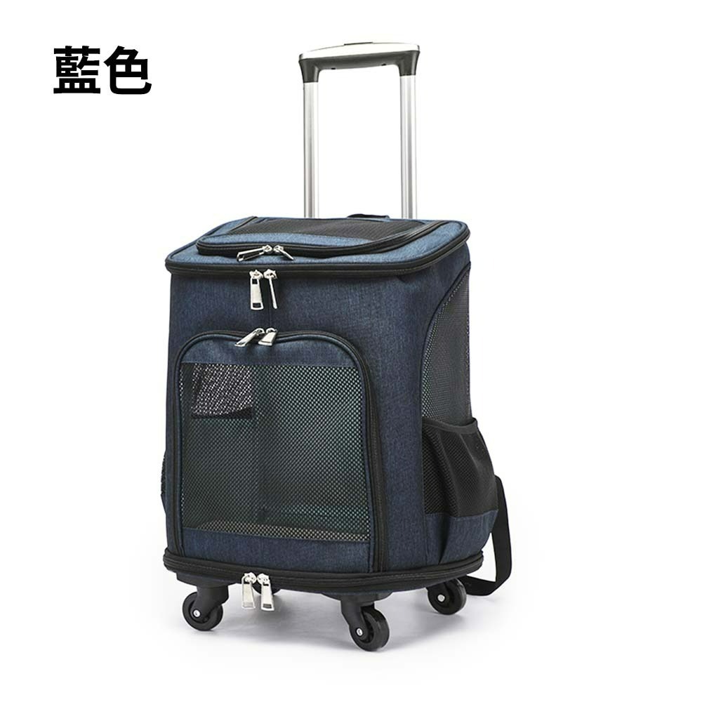 寵物拉桿包 貓狗外出推車 大容量寵物外出包 可手提可拉行 透氣寵物籠 拉桿箱 寵物旅行包 貓咪外出拖拉包-規格圖10