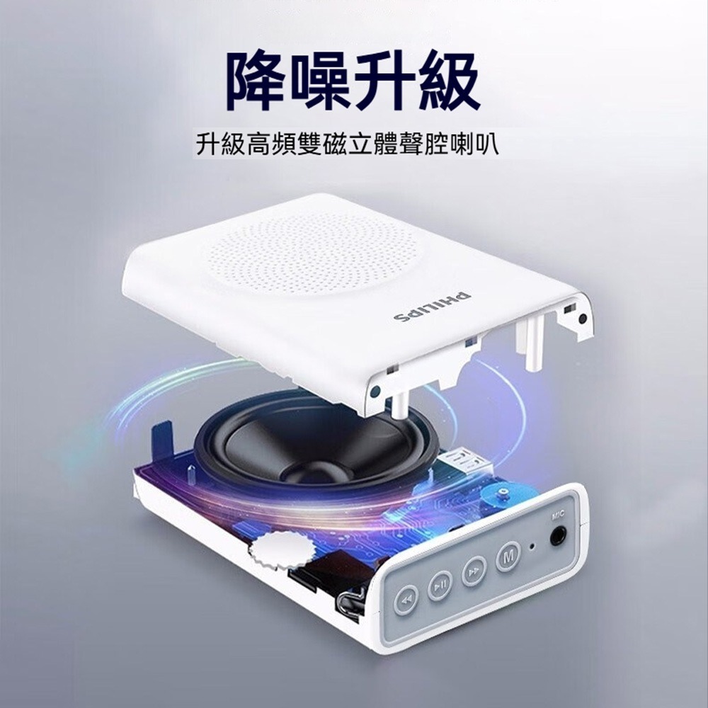 📢 Philips飛利浦 SBM507 擴音器 教學導覽必備 小巧高音量 USB播放 錄音功能 麥克風擴音器 隨身喊話-細節圖3