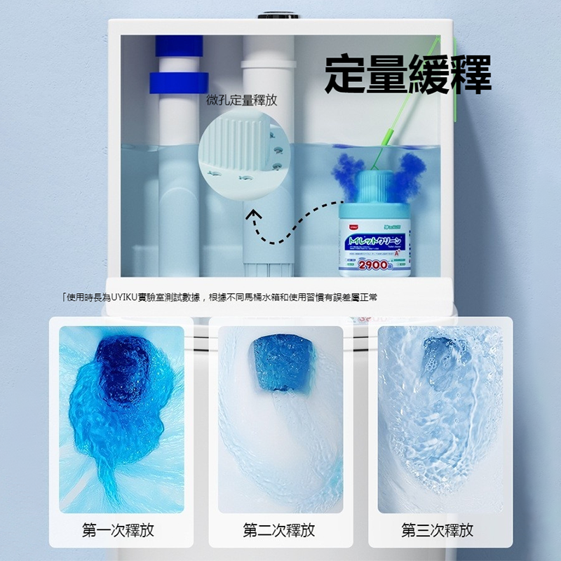 日本UYIKU馬桶自動清潔劑 馬桶清潔球 馬桶芳香劑 洗廁球 除臭殺菌清潔磚 洗馬桶藍泡泡 自動除臭潔廁劑 馬桶除垢-細節圖6