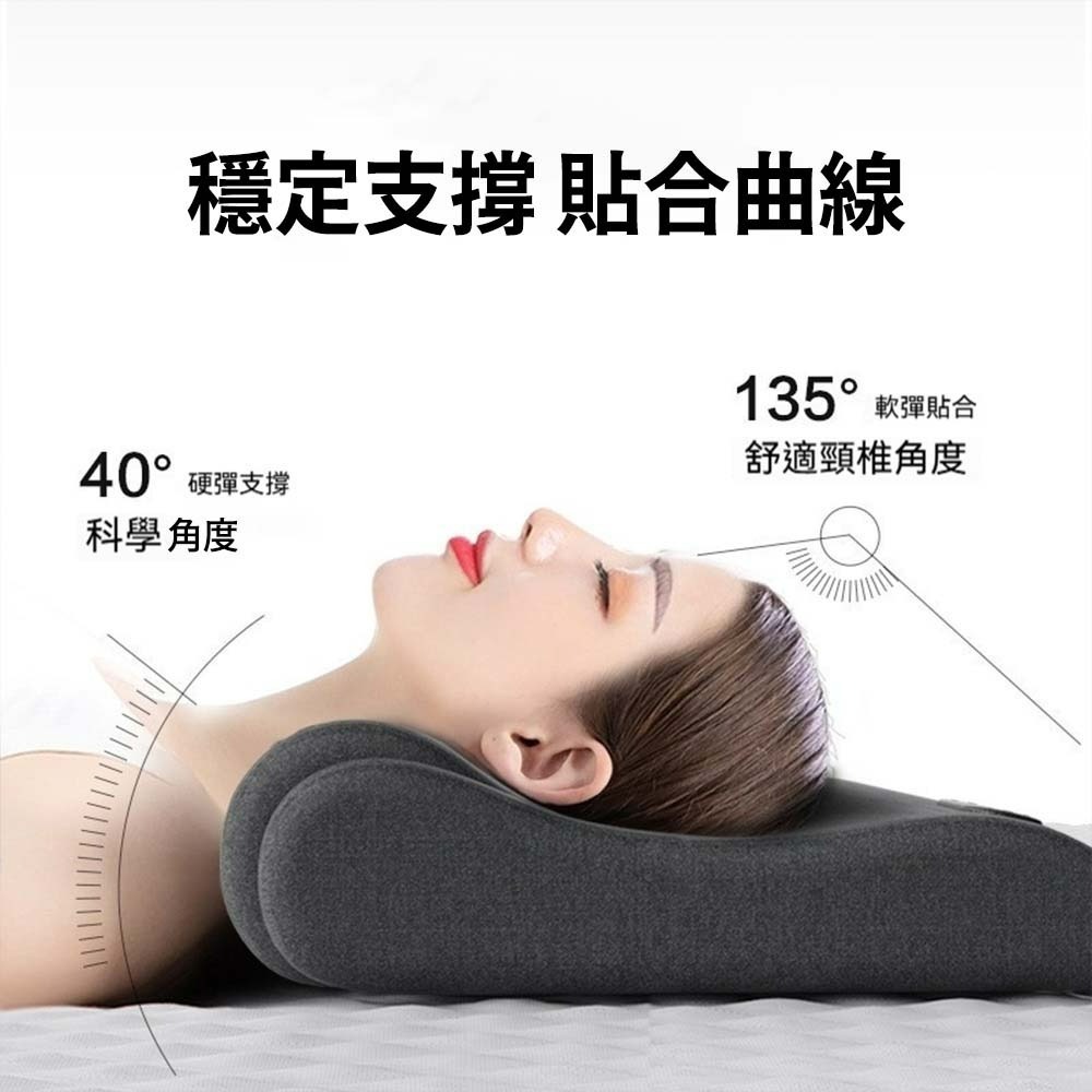 科適頸椎枕頭 電動按摩枕 熱敷枕頭 恆溫熱敷護頸枕 記憶棉助眠枕 人體工學睡眠枕 震動按摩頸枕 枕芯靠枕-細節圖4