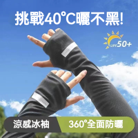 寬鬆版防曬袖套 冰絲袖套 涼感袖套 UPF50+ 防曬手套 男女通用 戶外騎行 開車釣魚 運動防曬袖套