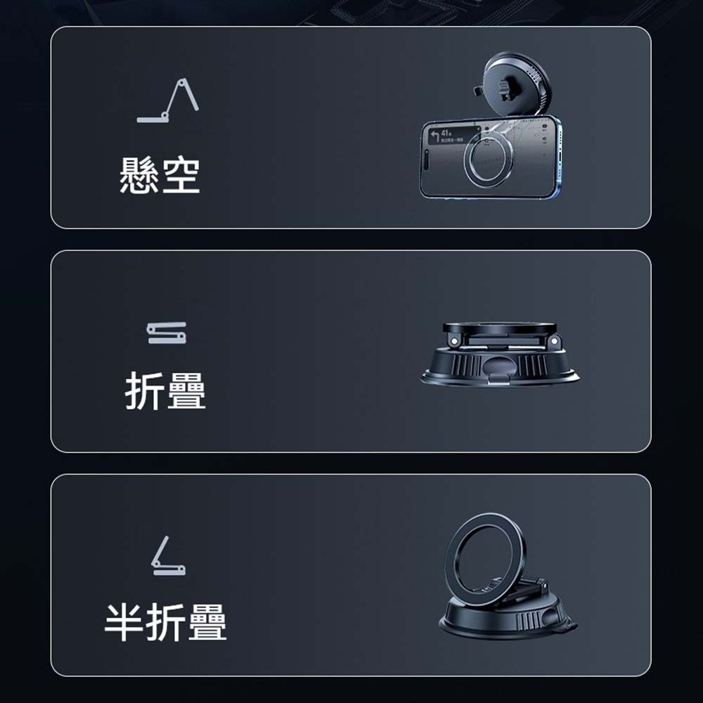 Sayumao奈米真空磁吸支架 手機支架 吸附穩固 360度旋轉 桌面支架 車用支架 無痕吸附可重複使用-細節圖6