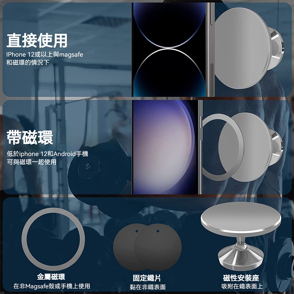 Magsafe雙磁吸手機支架 強磁吸附 可旋轉底座 桌面手機座 車用磁吸支架 iPhone磁吸立架 穩固不掉落 多角度-細節圖2