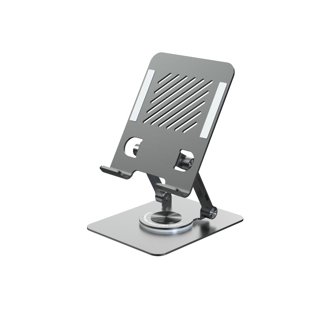L8雙軸旋轉手機平板支架 鋁合金桌上支架 多角度可調 可折疊穩固 底座可旋轉 iPad支架 桌面懶人追劇架 通用支撐座-規格圖7