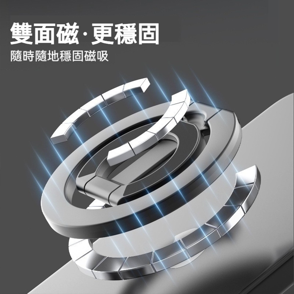 雙面磁吸 Magsafe 指環扣 手機支架 金屬磁吸環 手指支撐扣 可旋轉可站立 iPhone磁吸配件 防滑防摔-細節圖2