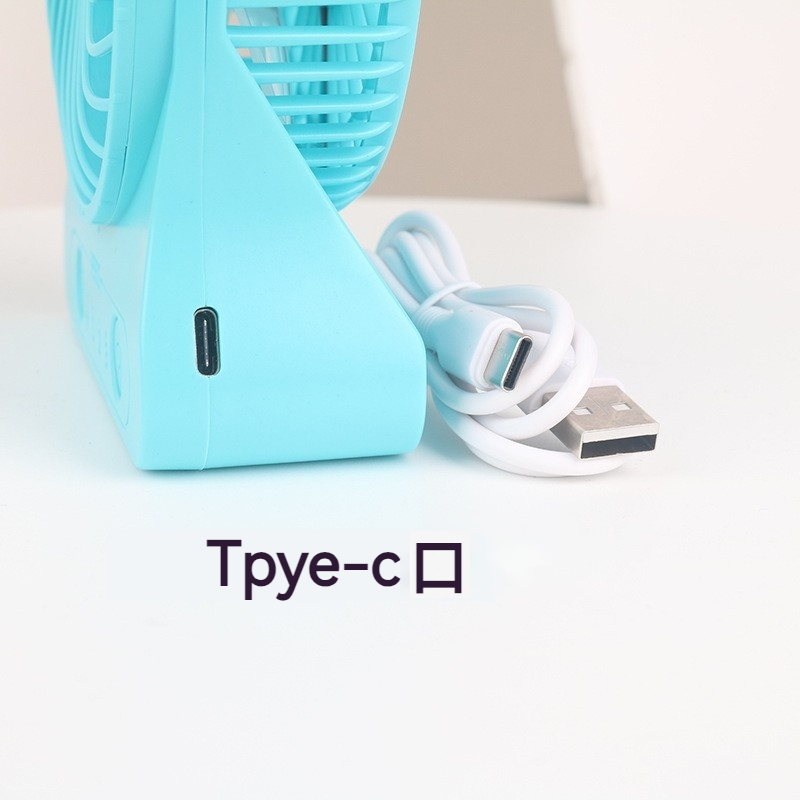 共田便攜式充電風扇 桌面手持兩用 小風扇 三段風速 調節式輕音低噪 USB迷你風扇 隨身風扇 戶外旅行學生用電扇-細節圖3