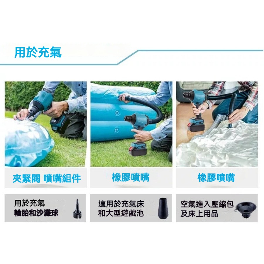 無刷吹塵槍 多功能吹吸兩用 工具用除塵機 電動吹塵器 氣泵抽氣機 充氣抽氣兩用 橡膠噴嘴 氣床充氣 沙灘球充氣工具-細節圖4