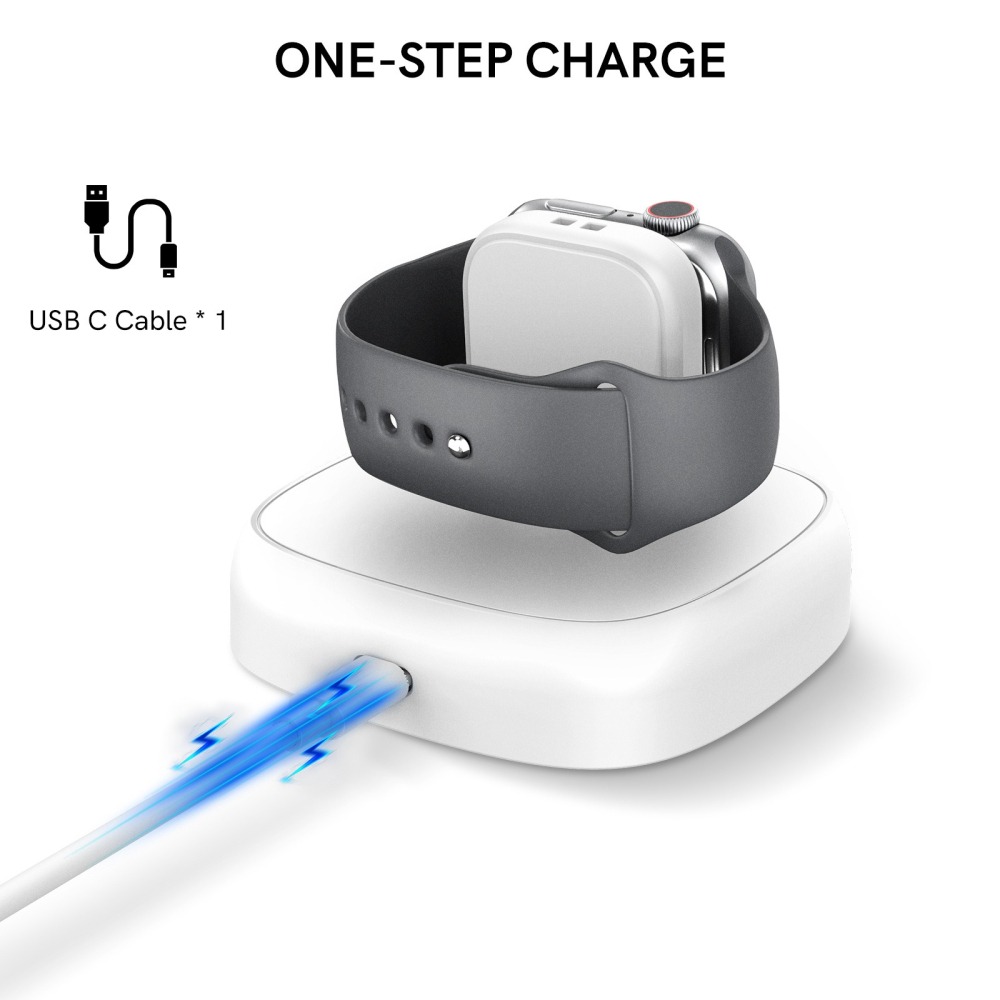 AhaStyle Apple Watch 手錶充電座 夜間模式底座 磁吸快充 支援全系列錶款 桌面支架 隨身可拆式充電-細節圖5