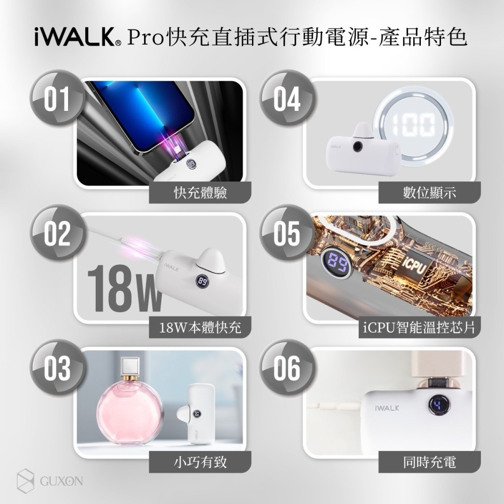 iWALK Pro 5代 快充直插式行動電源 升級口袋電源 18W快充 迷你免帶線 隨插即充 Type-C專用 迷你-細節圖4