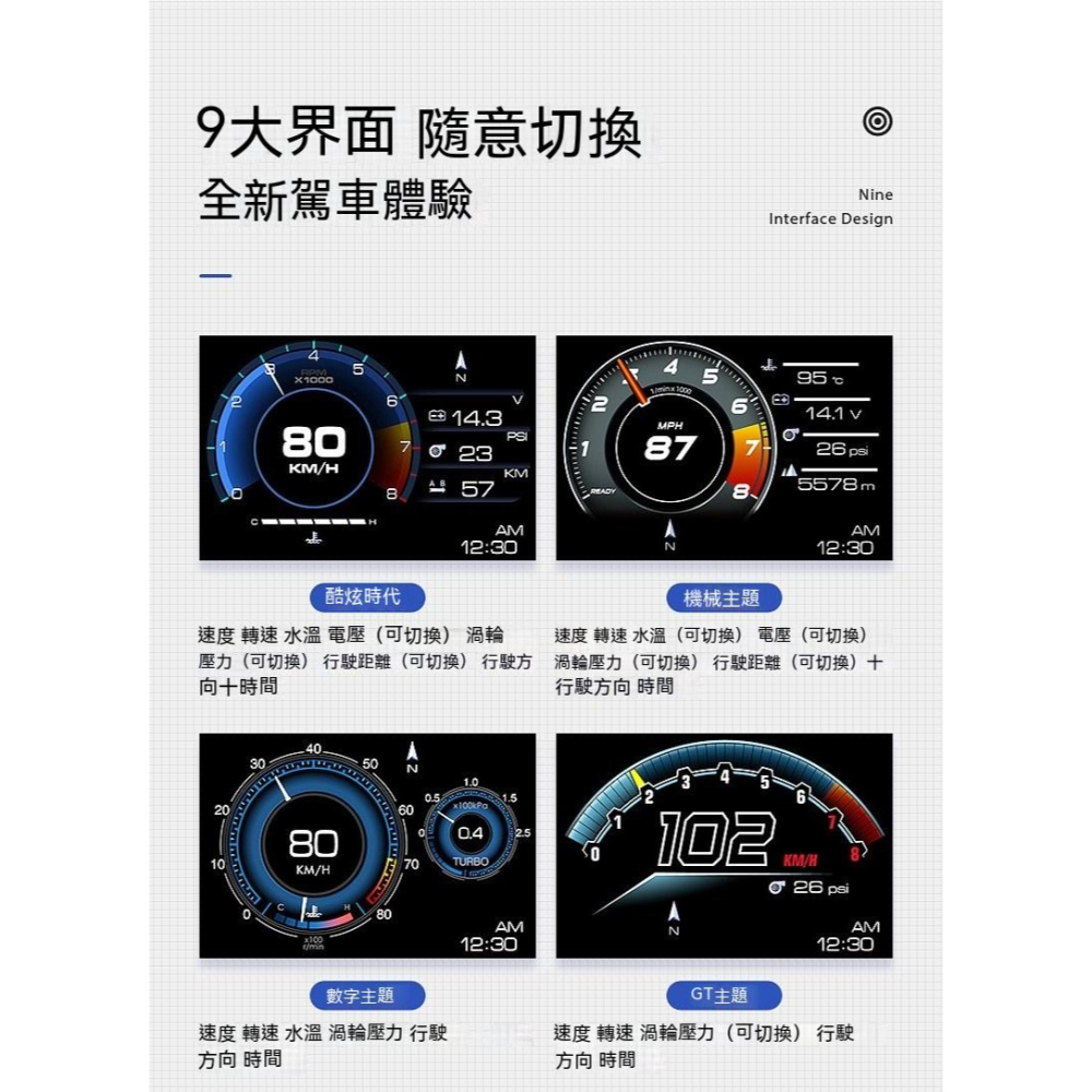 ActiSafety 多功能液晶儀表A500 車速轉速水溫電壓OBD2行車電腦 故障碼清除 ECU數據顯示 汽車多功能-細節圖6