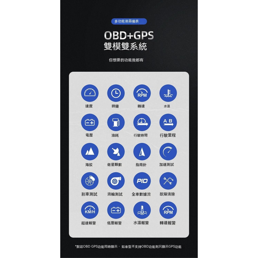 ActiSafety 多功能液晶儀表A500 車速轉速水溫電壓OBD2行車電腦 故障碼清除 ECU數據顯示 汽車多功能-細節圖7