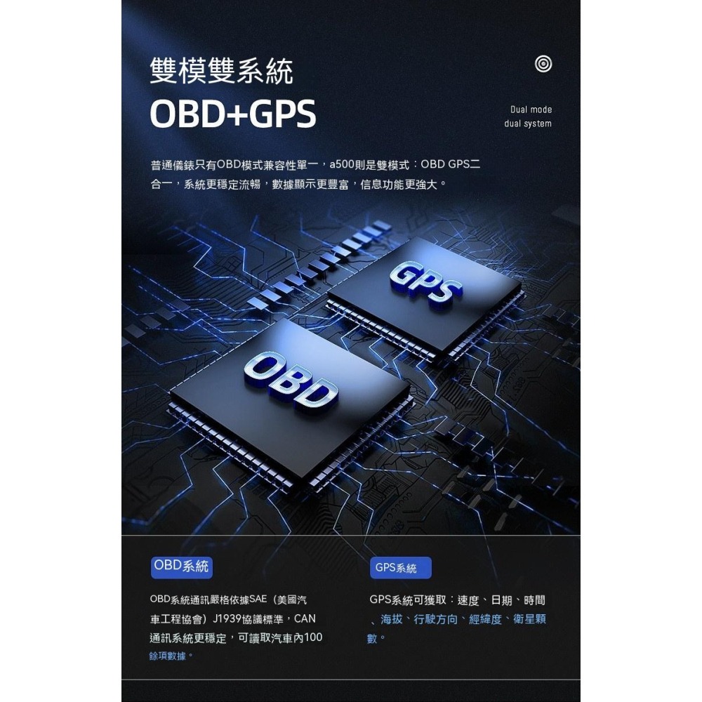 ActiSafety 多功能液晶儀表A500 車速轉速水溫電壓OBD2行車電腦 故障碼清除 ECU數據顯示 汽車多功能-細節圖2