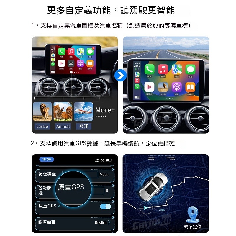 Carlinkit 有線轉無線 CarPlay 模組 車用無線CarPlay轉換器 支援原車螢幕導航 音樂通話 自動連-細節圖2