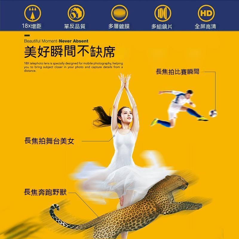 APEXEL 18倍長焦四合一手機鏡頭 自拍望遠鏡頭 拍月亮拍比賽高清變焦 夾式外接鏡頭 手機攝影配件 自拍神器 四鏡-細節圖2