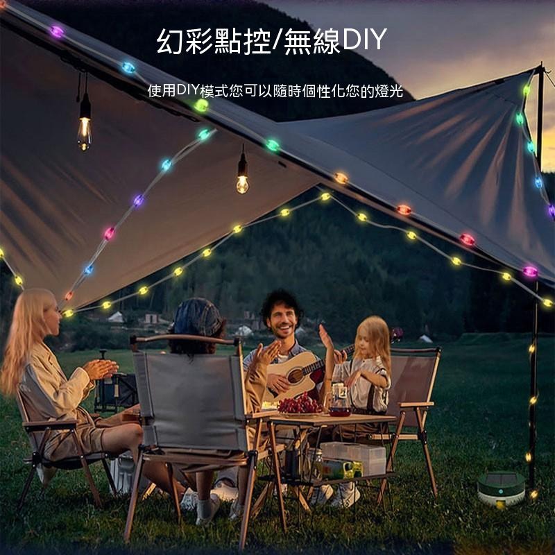 太陽能收納燈串｜戶外帳篷燈 IP65防水 遠端控制 流光燈串 露營庭院裝飾燈 串聯可延長-細節圖6