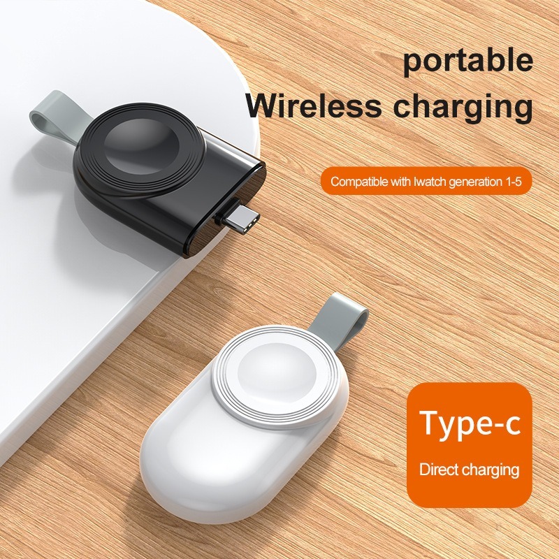Apple Watch磁吸充電器 隨身Type-C便攜快充 磁力吸附無線充電 支援1-9代 SE可用 出國旅行充電頭-細節圖5