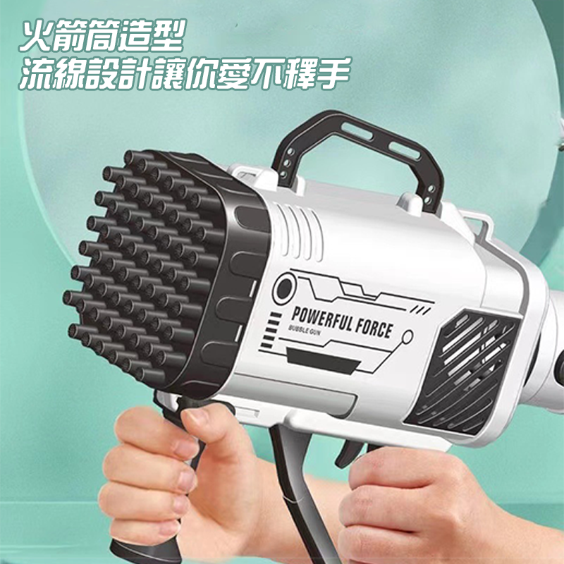 60孔電動泡泡槍 炫光版 多孔瘋狂出泡 一鍵出泡 兒童泡泡機 七彩燈光泡泡槍 戶外玩具 充電式泡泡器 親子互動 野餐-細節圖6