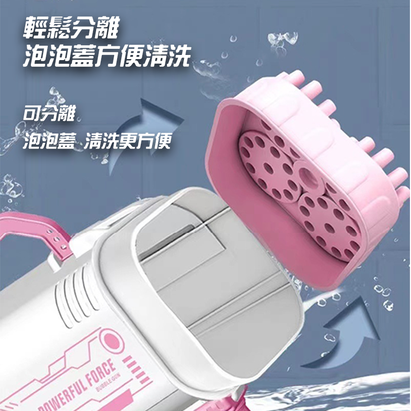 60孔電動泡泡槍 炫光版 多孔瘋狂出泡 一鍵出泡 兒童泡泡機 七彩燈光泡泡槍 戶外玩具 充電式泡泡器 親子互動 野餐-細節圖7