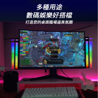 APP調整聲控七彩LED燈 RGB音控氛圍燈 聲場收音節奏燈 音樂燈條 桌面電競燈 手機APP控制 USB七彩律動燈