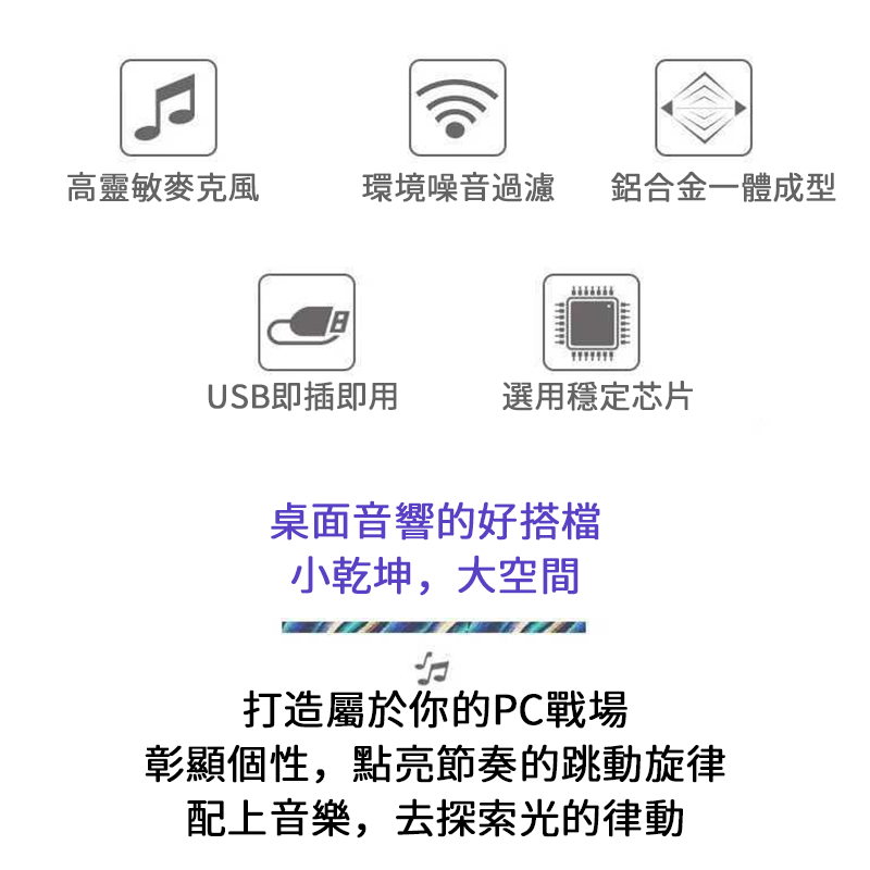 APP調整聲控七彩LED燈 RGB音控氛圍燈 聲場收音節奏燈 音樂燈條 桌面電競燈 手機APP控制 USB七彩律動燈-細節圖6