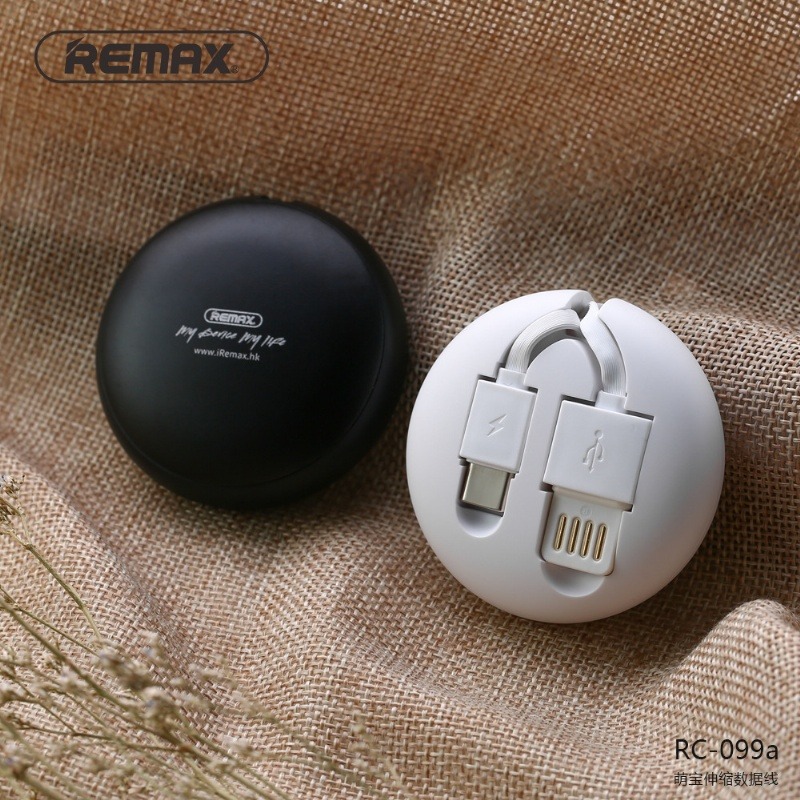 REMAX RC-099a 萌寶伸縮充電線 Type-C 伸縮快充 傳輸線 收納便攜 耐折不纏繞 白色-規格圖5