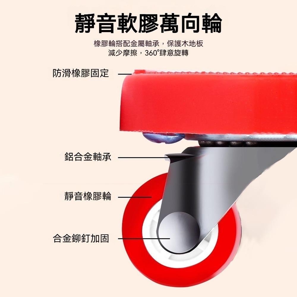 家具搬運神器 加厚滑輪家具移動器 承重強 不傷地板 家具滑輪墊 衣櫃冰箱沙發移動工具 搬家省力神器 輕鬆移動重物支架-細節圖7