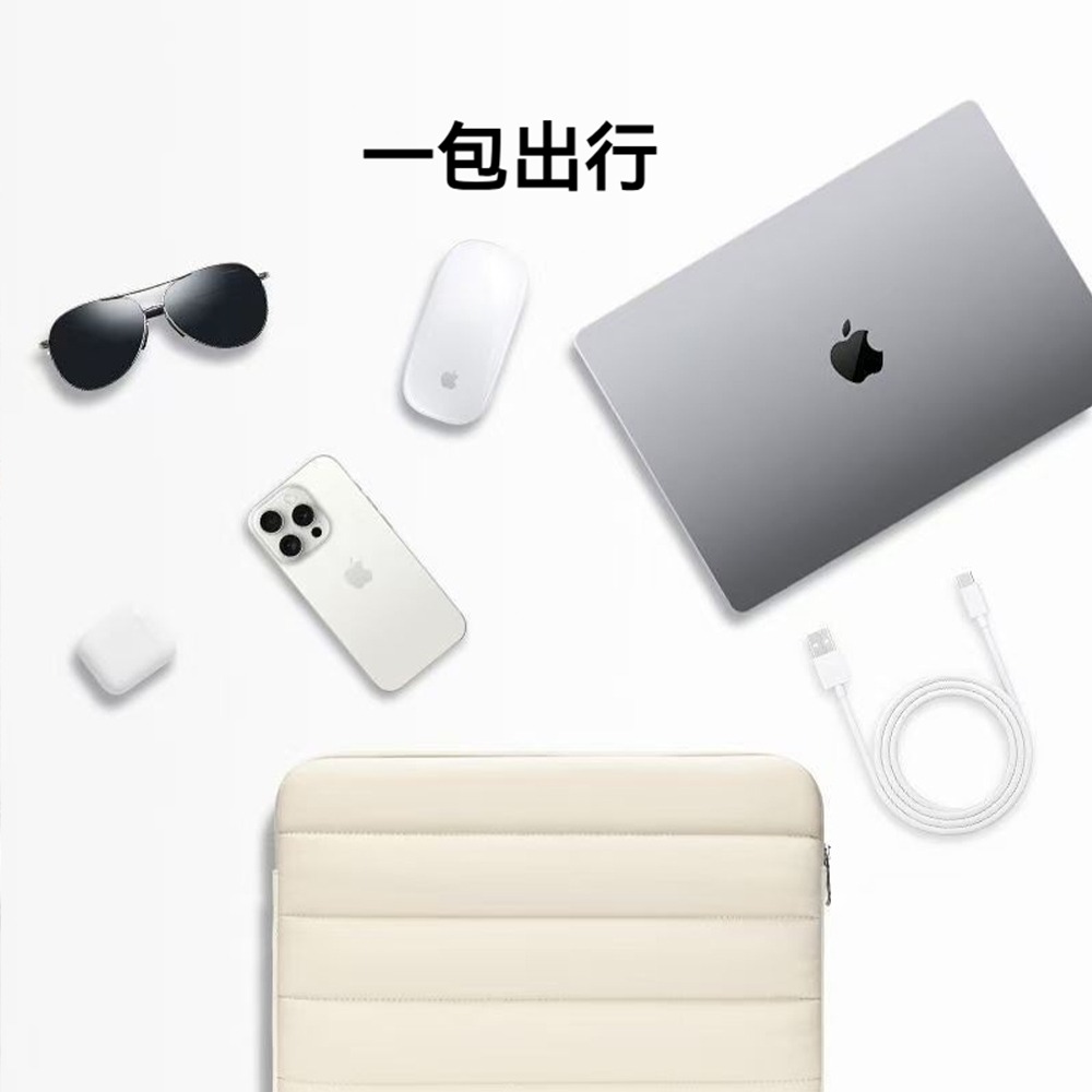 韓式筆記型電腦包 泡芙筆電包 絨毛內裡 防潑水 保護套 輕薄筆電袋 MacBook收納包 14吋13吋筆電保護包-細節圖2