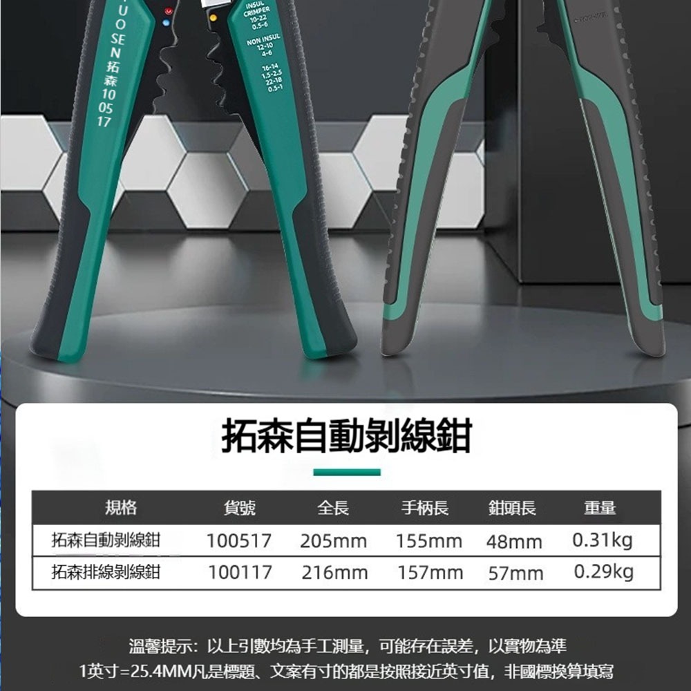 TUOSEN 拓森 自動剝線鉗 快速自動剝線 剪線 壓線 多功能電工工具-細節圖4