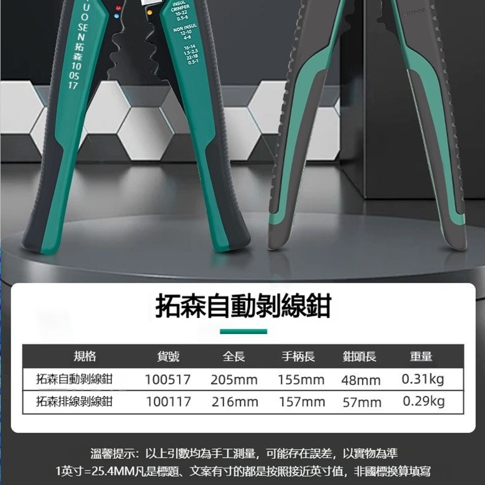 TUOSEN 拓森 自動剝線鉗 快速自動剝線 剪線 壓線 多功能電工工具-細節圖4
