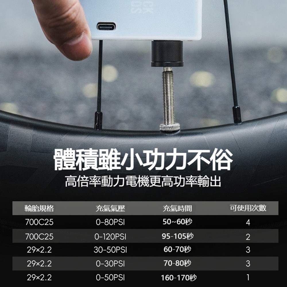 ROCKBROS 洛克兄弟 AS1 PRO 電動打氣筒 高功率迷你打氣機 自行車充氣 120PSI 快速補氣-細節圖4