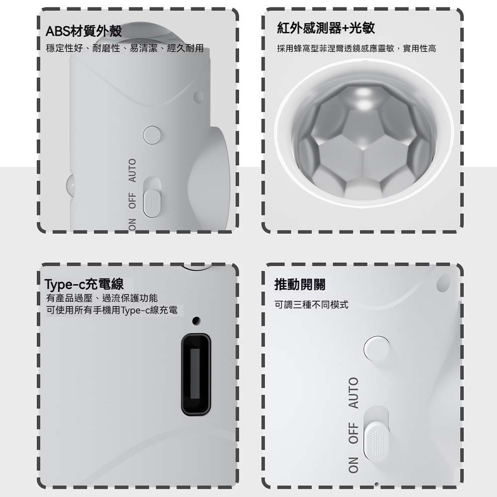 人體感應小夜燈 七彩漸變氛圍燈 光控運動感應 Type-C 充電 磁吸安裝 走廊樓梯床邊燈-細節圖8